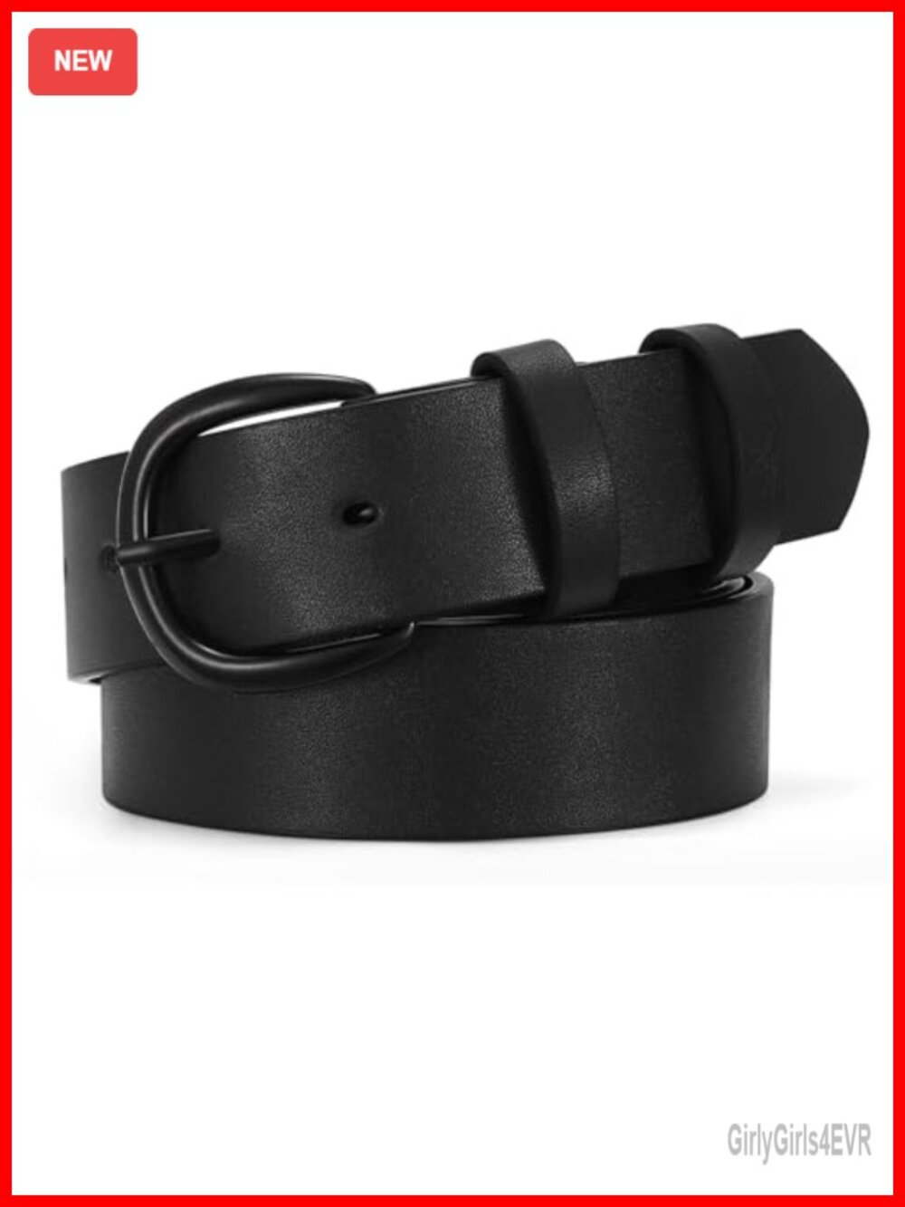 Women's Faux Leather Belt with Alloy Buckle, Adjustable Waist for Jeans & Dress